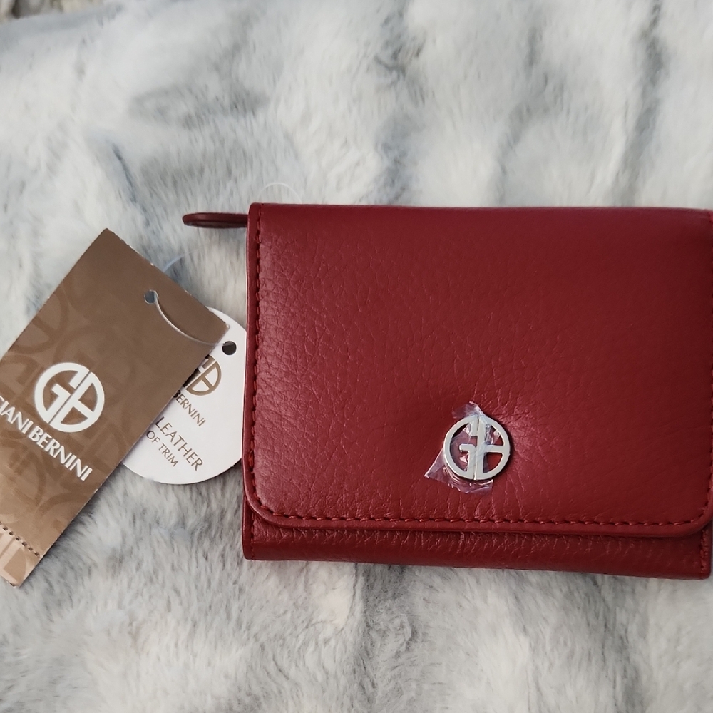GIANI BERNINI Red Genuine Leather Wallet, Softy Core, NEW WITH TAGS